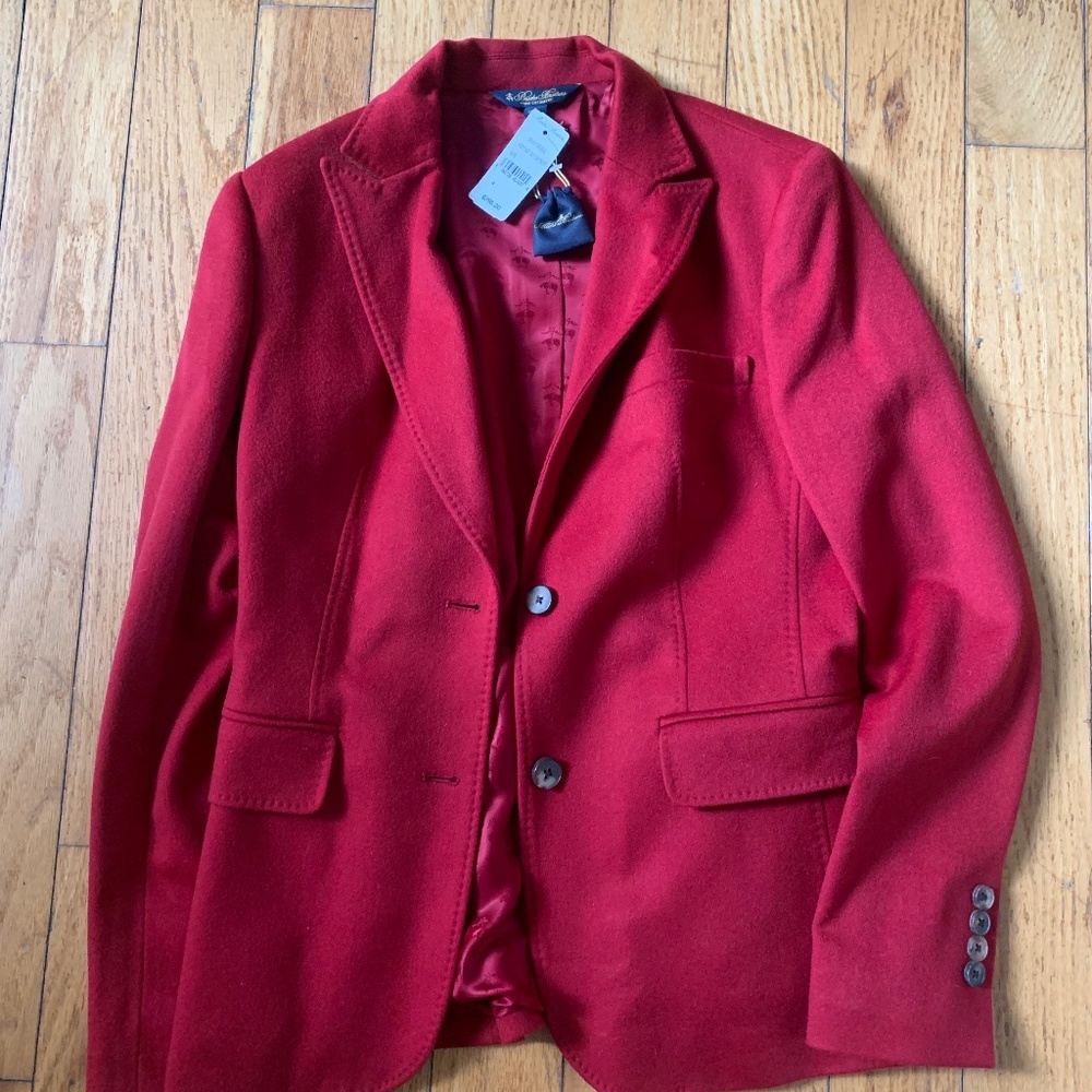 New Brooks Brothers pure cashmere red jacket for women  size 4